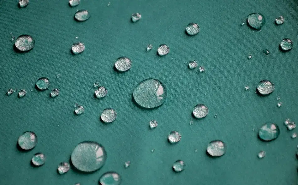 Water beading on a protected shoe surface